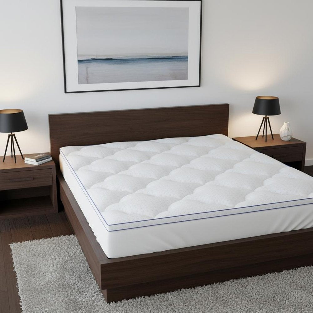 2" White Cotton Queen Mattress Topper