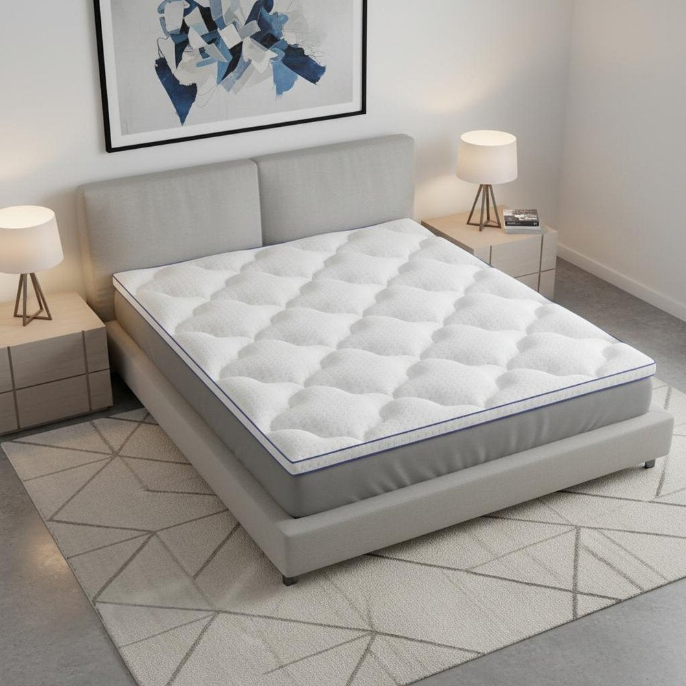 2" White Cotton Queen Mattress Topper. Mattress topper in white cotton.