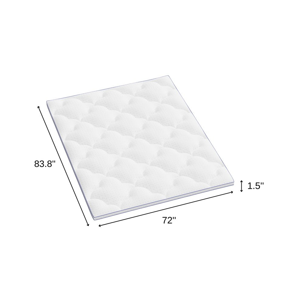 2" White Cotton Twin XL Mattress Topper