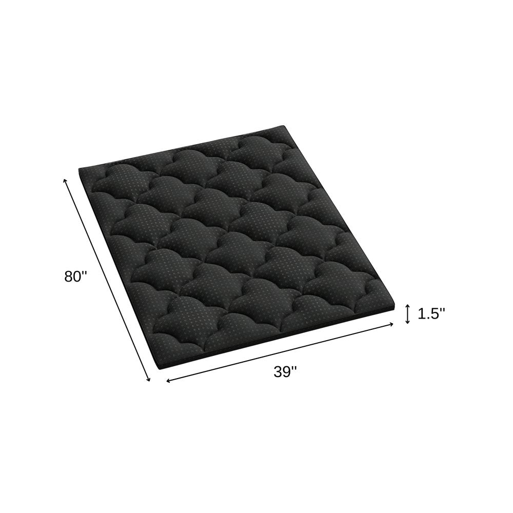 2" Black Cotton Twin XL Mattress Topper