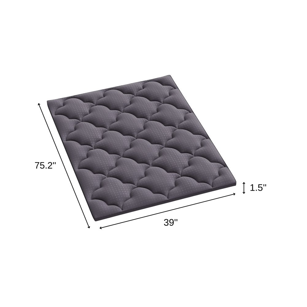 2" Dark Gray Cotton King Mattress Topper