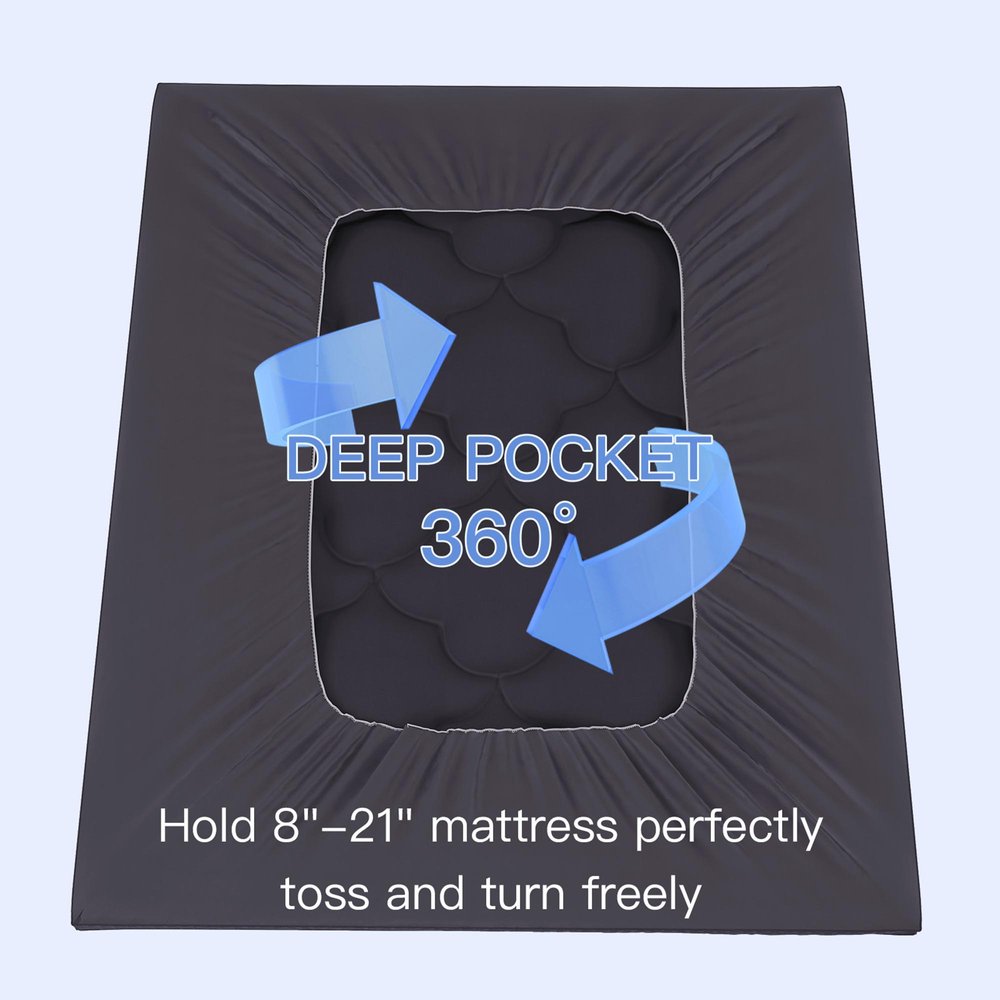 2" Dark Gray Cotton King Mattress Topper