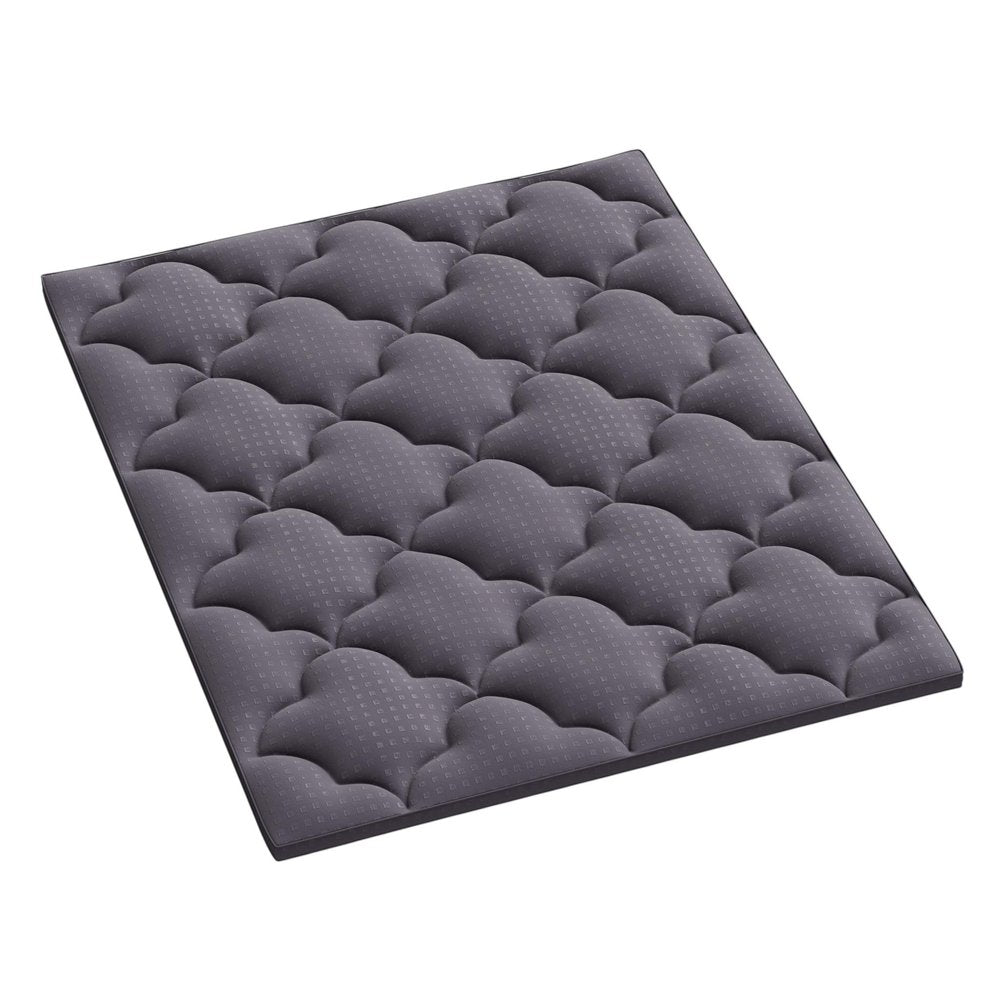 2" Dark Gray Cotton Full Double Mattress Topper. Mattress topper isolated on a plain white background, in a charcoal cotton finish.