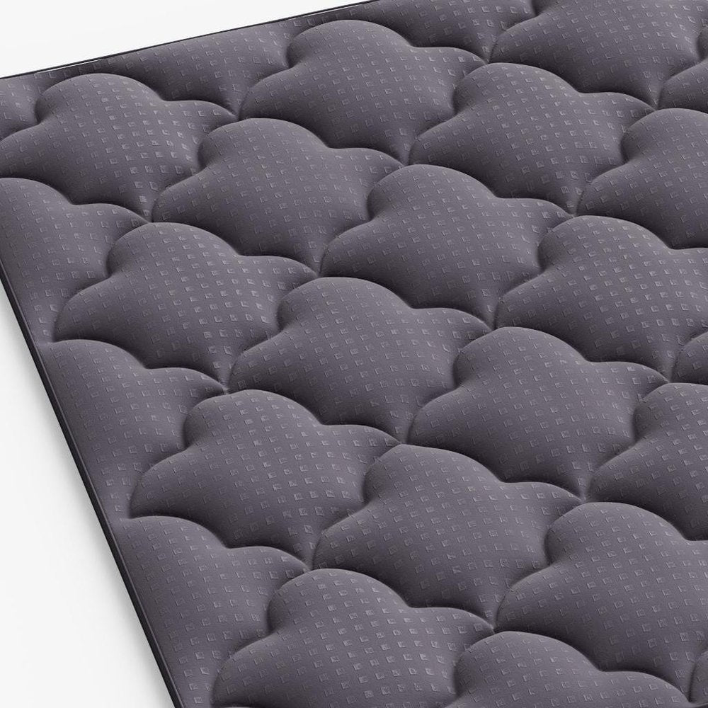 2" Dark Gray Cotton Full Double Mattress Topper close-up highlighting the charcoal cotton surface.
