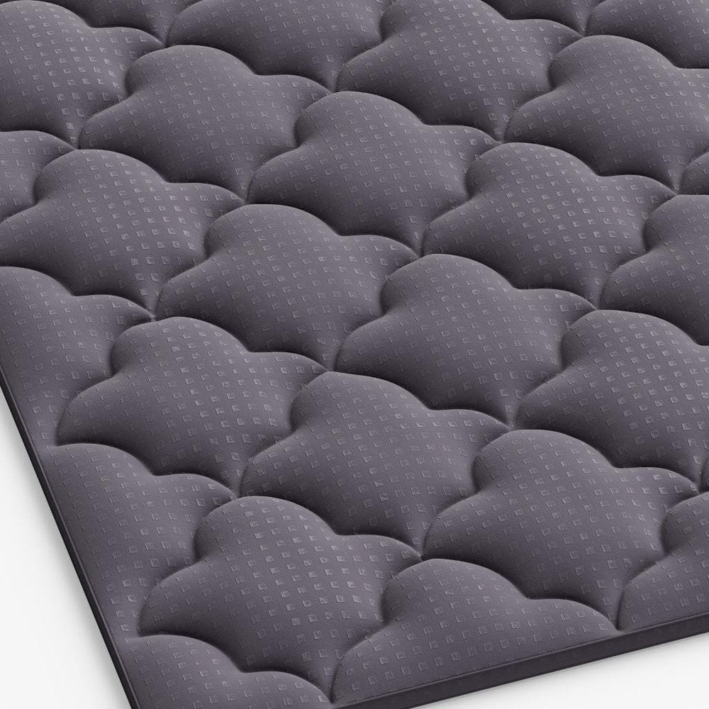 Detail view of 2" Dark Gray Cotton Full Double Mattress Topper, filling the frame with the charcoal cotton texture.