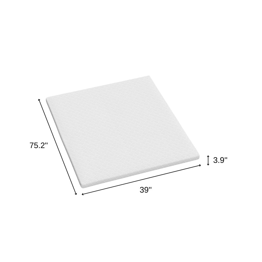 4" White Memory Foam Twin Mattress Topper
