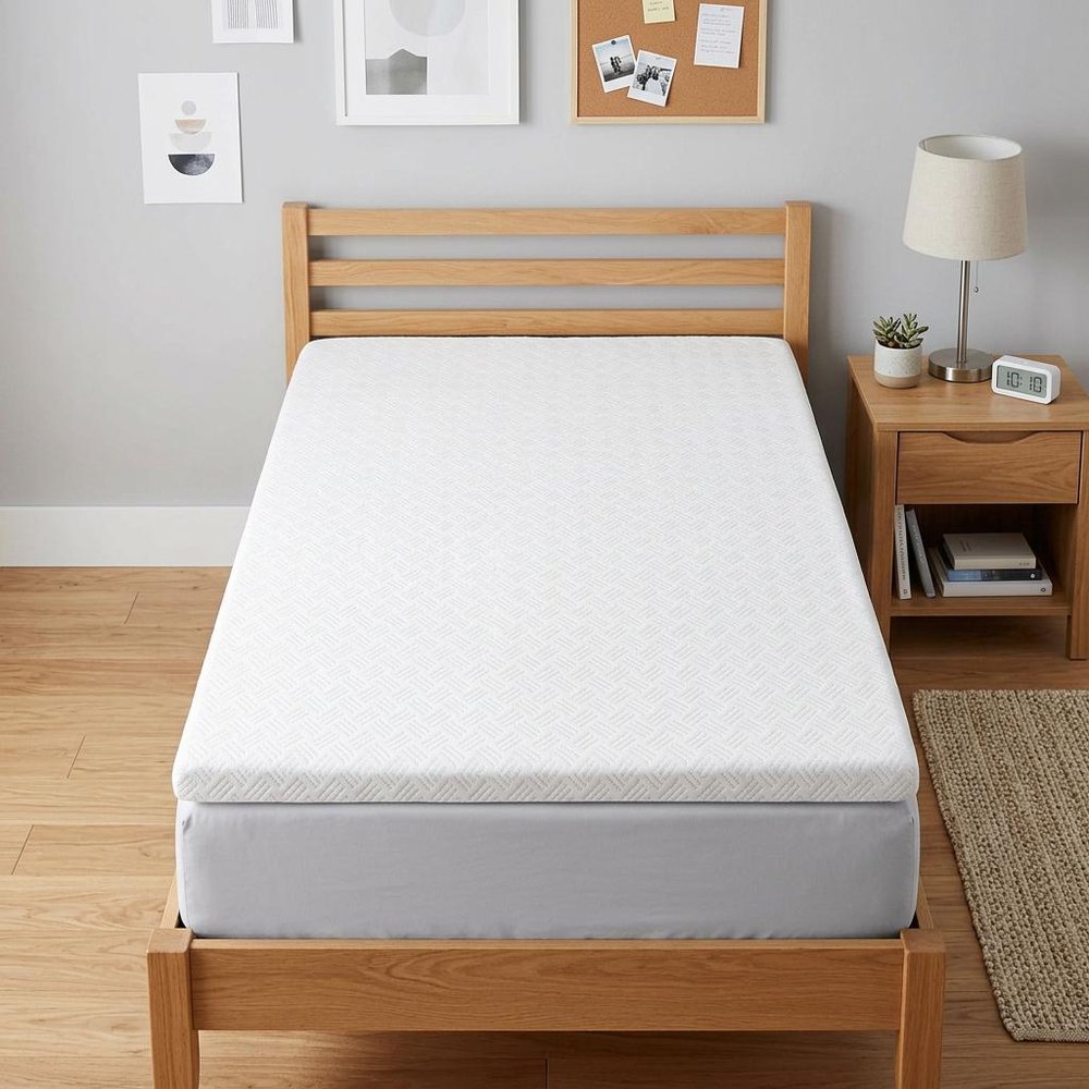 4" White Memory Foam Twin Mattress Topper