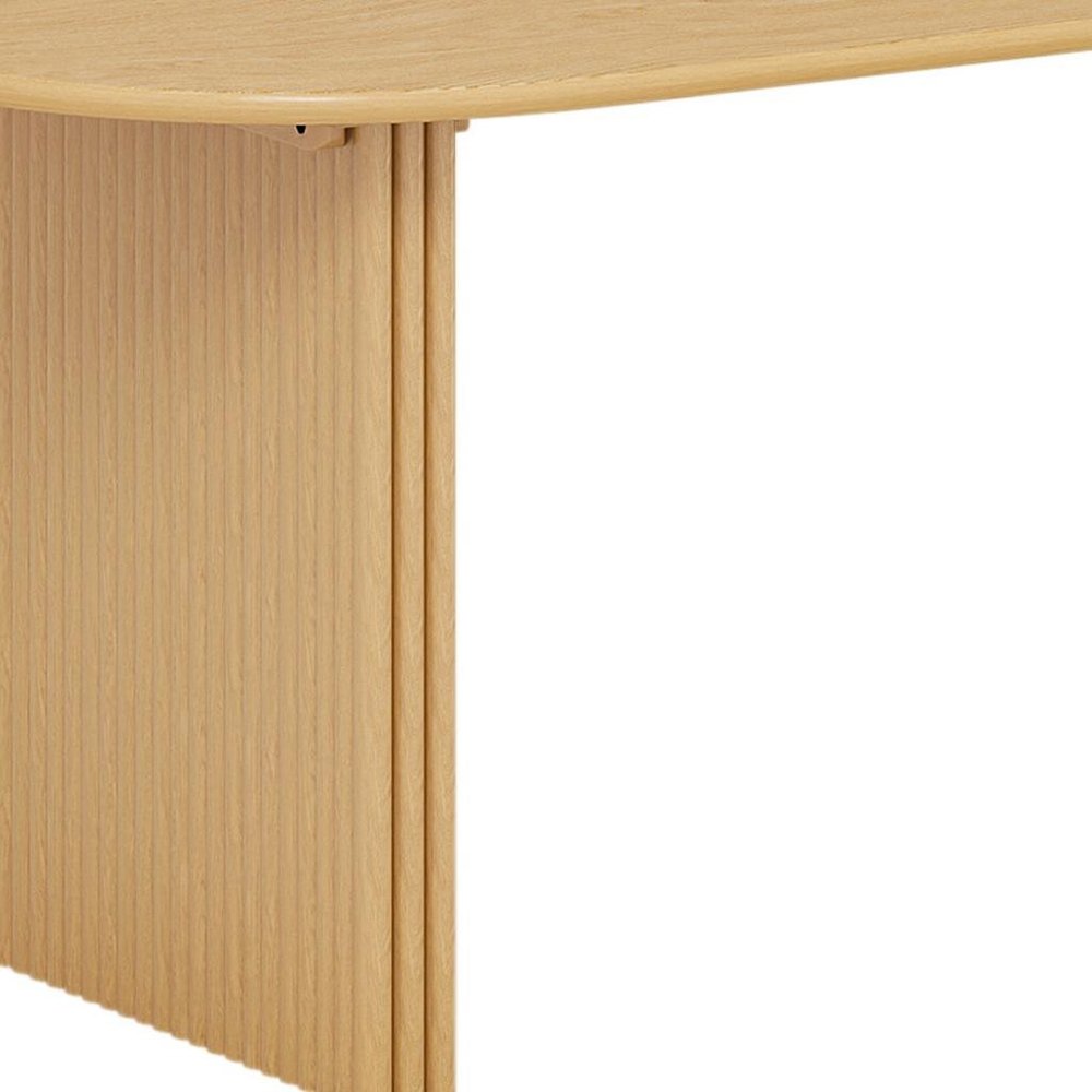 79" Natural Solid Wood Double Pedestal Base Oval Dining Table