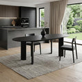 78" Black Solid Wood Oval Dining Table