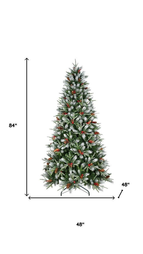 7' White Full Pine Christmas Tree