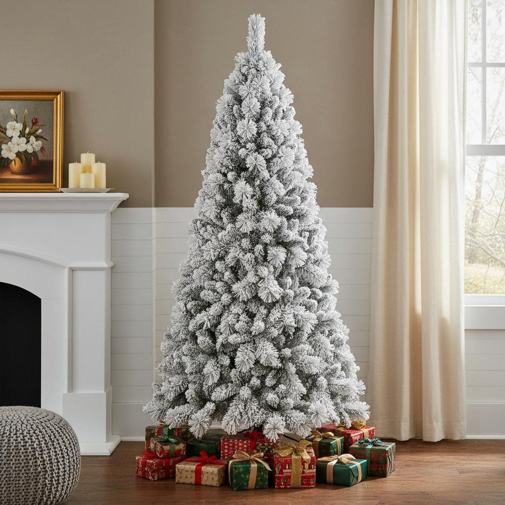7' Full Flocked Spruce Christmas Tree