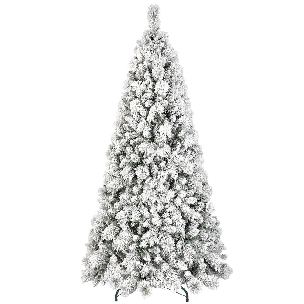 7.5' White Full Pine Christmas Tree on a white background