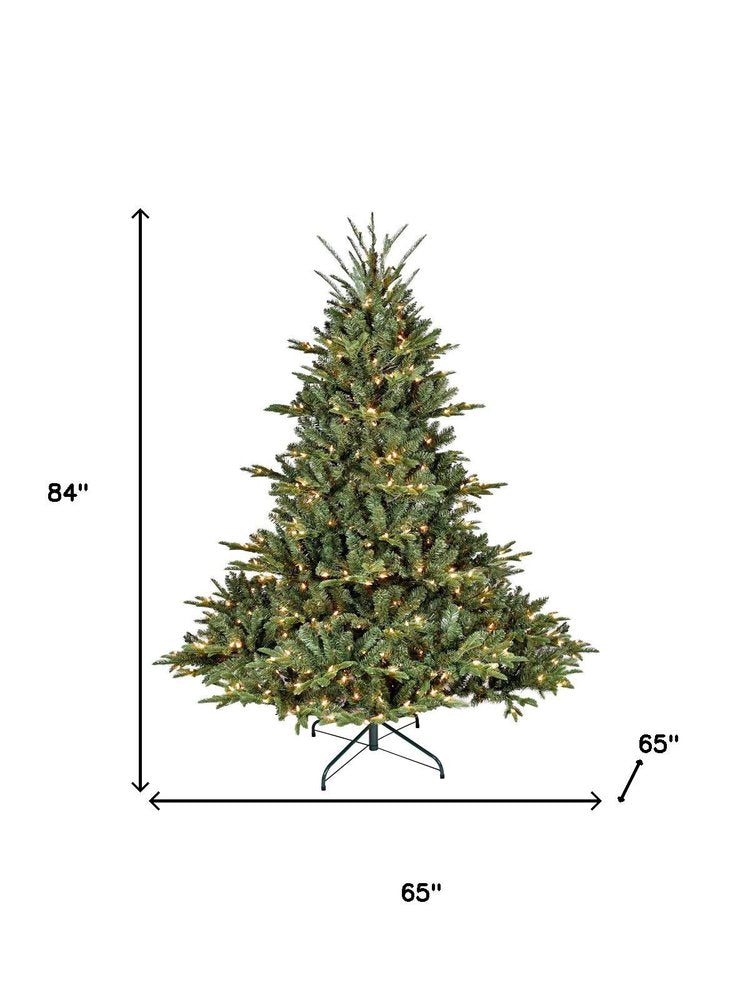 7.5' Pre Lit Full Pine Christmas Tree on a white background