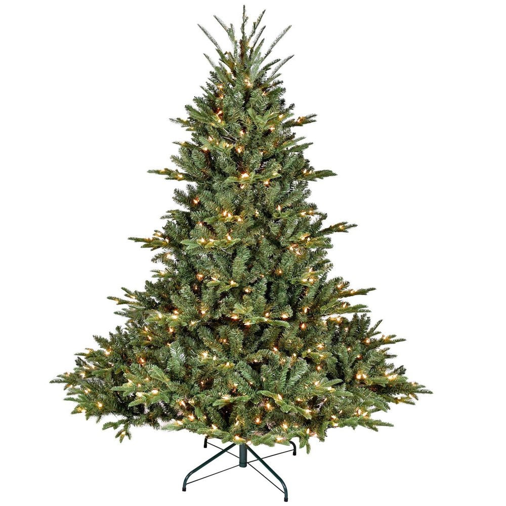 7.5' Pre Lit Full Pine Christmas Tree on a white background