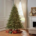 7.5' Pre Lit Full Pine Christmas Tree in a home interior