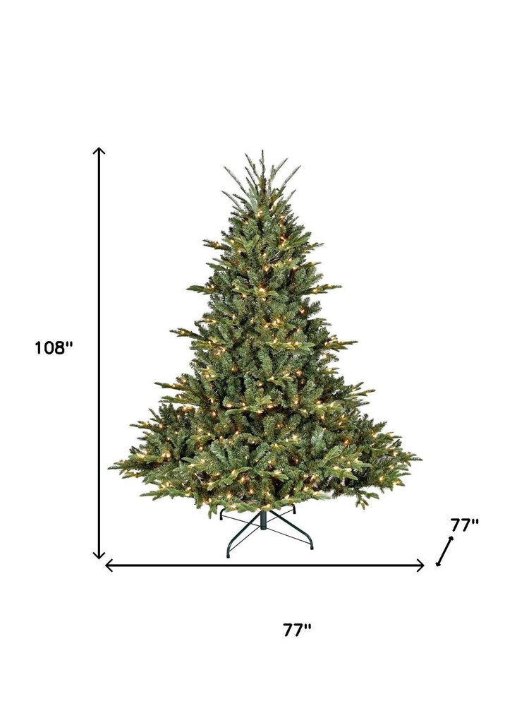 7.5' Pre Lit Full Pine Christmas Tree on a white background