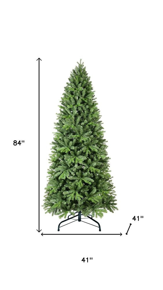 7' Pre Lit Full Pine Christmas Tree - 84.00" H x 41.00" W x 41.00" D