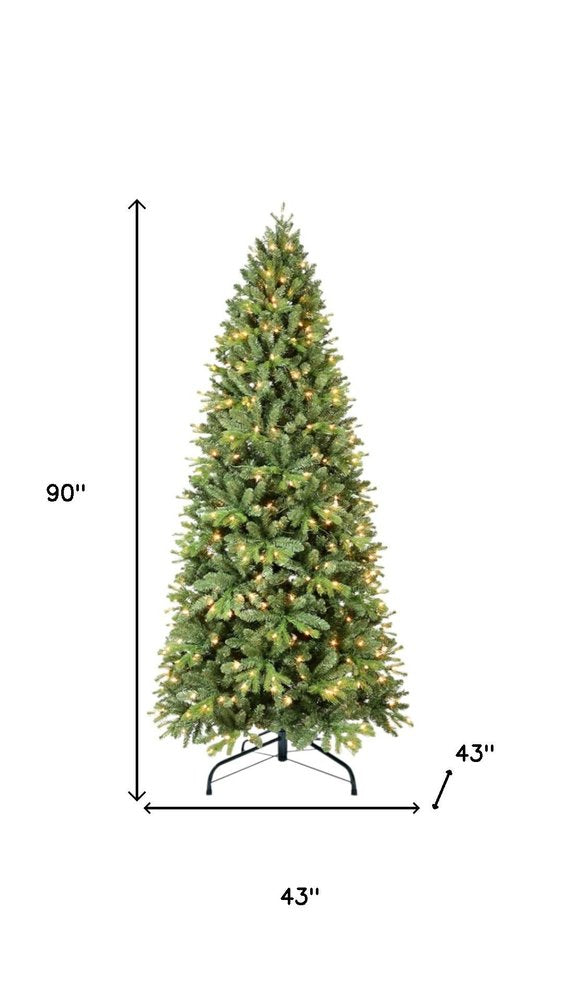 7' Pre Lit Full Pine Christmas Tree