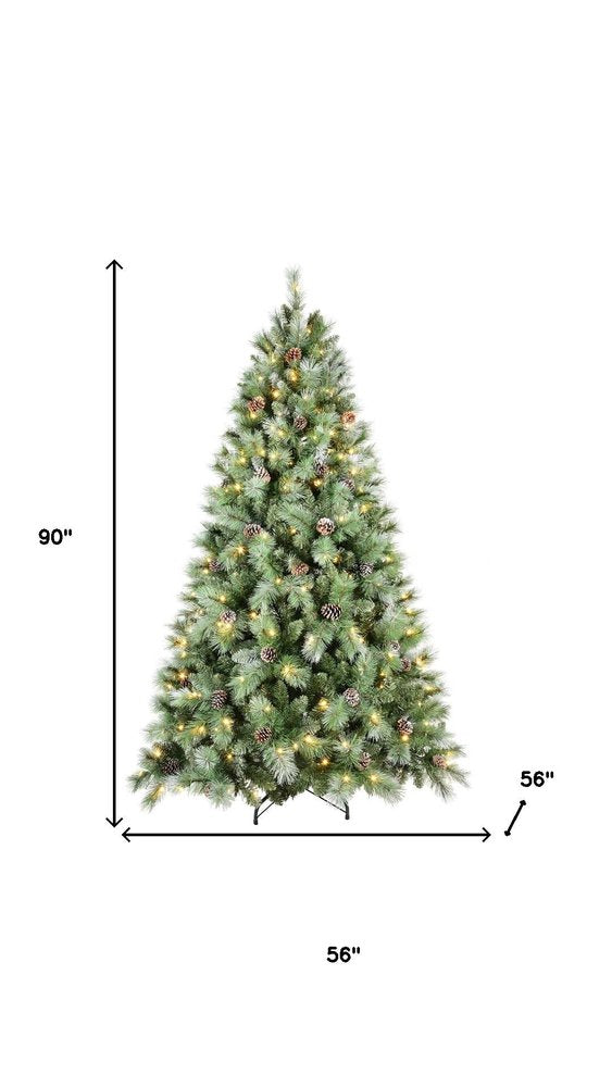 7.5' Pre Lit Full Pine Christmas Tree