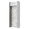 Silver LED Dimmable Outdoor Hanging Light - 14.00" H x 5.50" W x 3.38" D on a white background