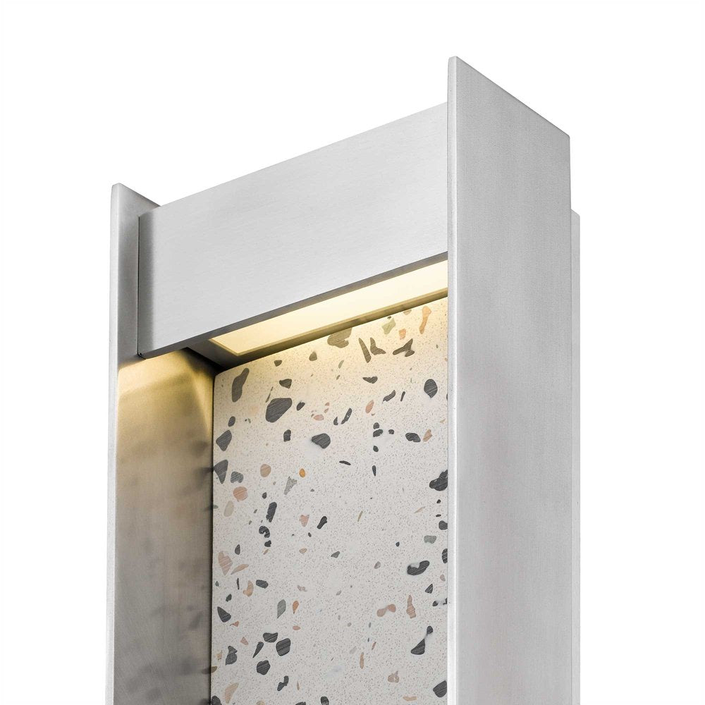 Silver LED Dimmable Outdoor Hanging Light - 14.00" H x 5.50" W x 3.38" D