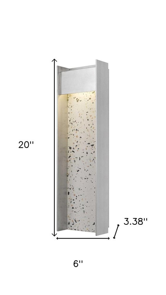 Silver LED Dimmable Outdoor Hanging Light - 20.00" H x 6.00" W x 3.38" D on a white background