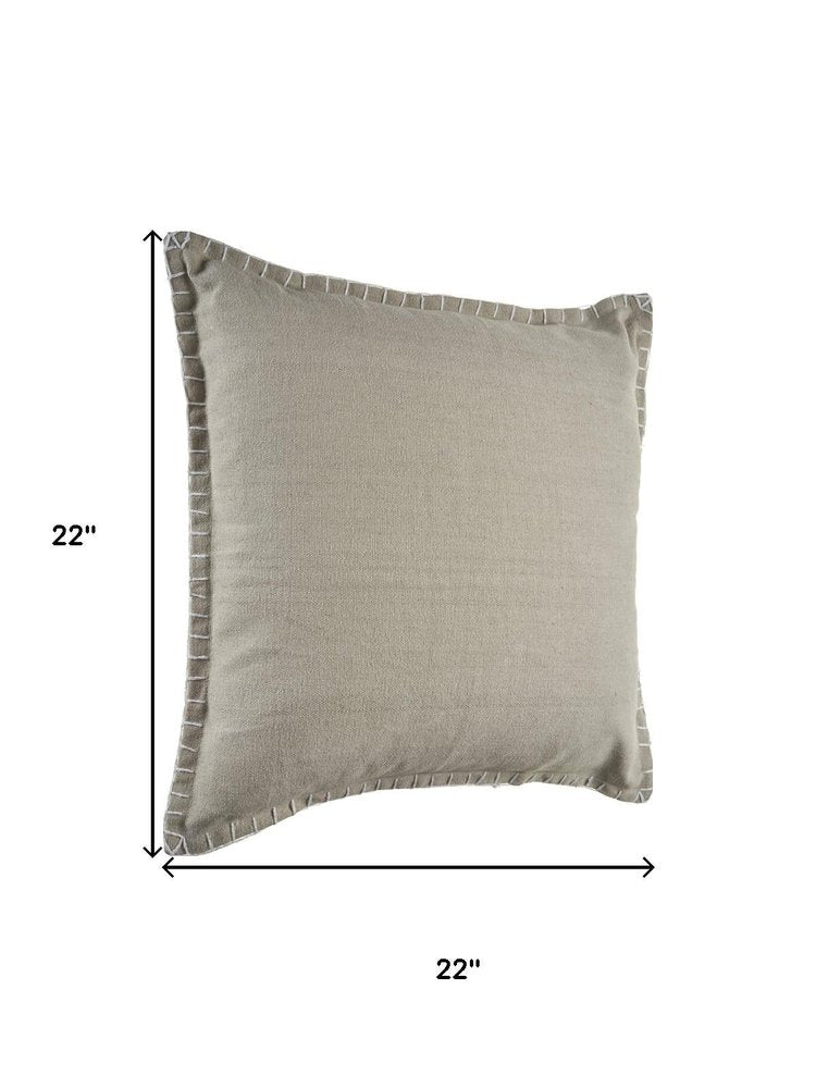 Set of Two 22" X 22" Gray Lumbar Cotton Throw Pillow Covers on a white background