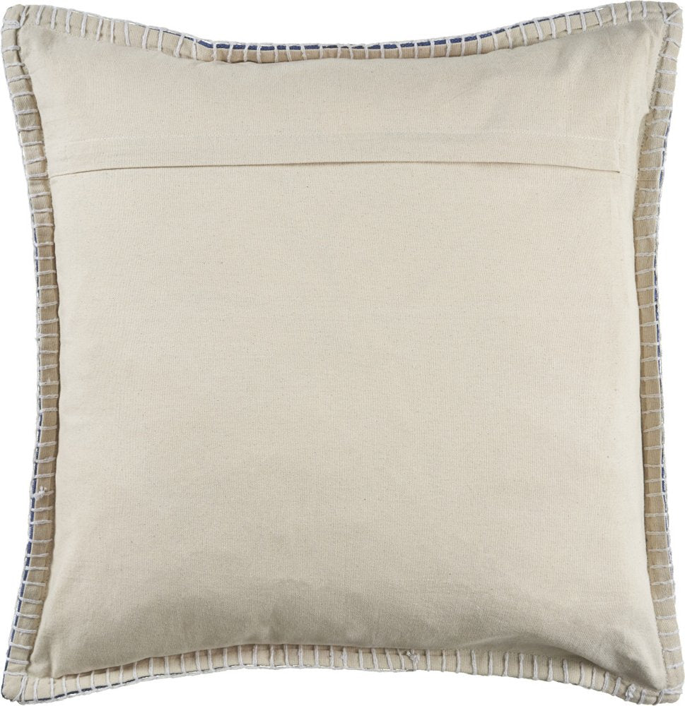 Set of Two 22" X 22" Blue Lumbar Cotton Throw Pillow Covers