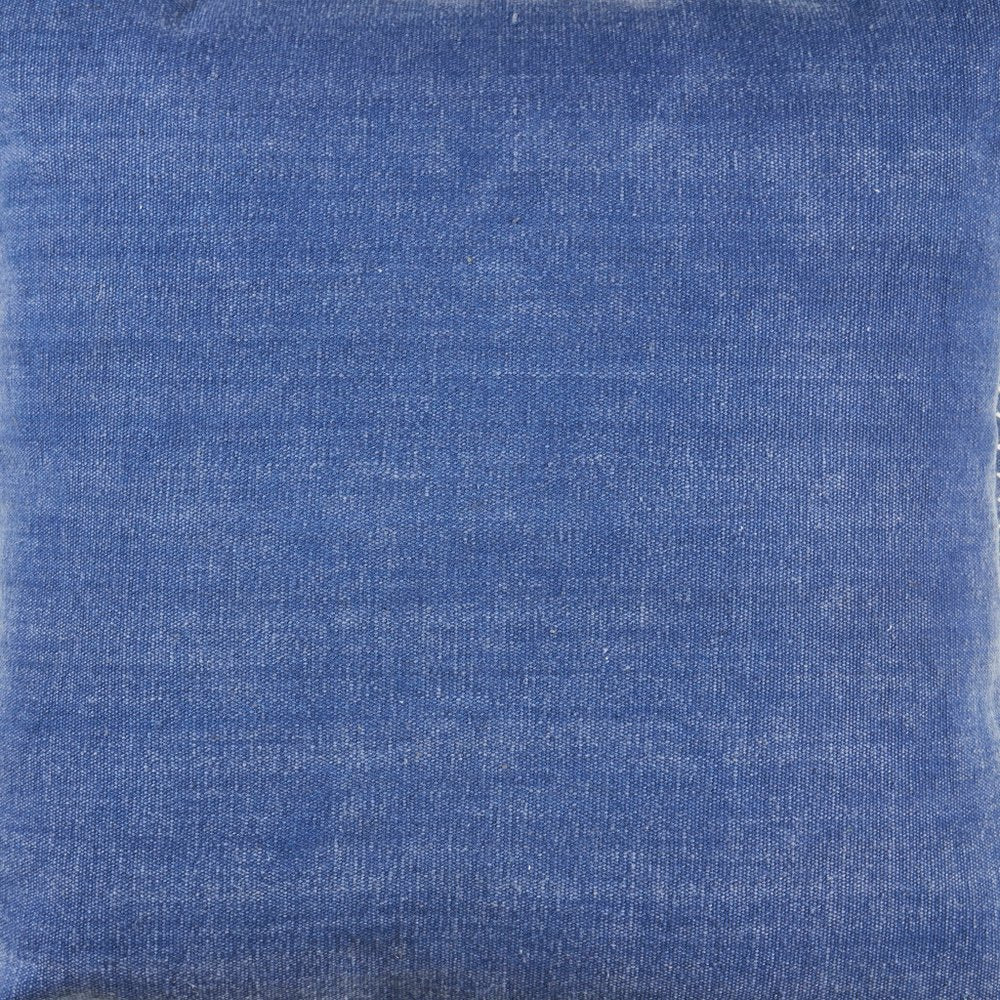 Set of Two 22" X 22" Blue Lumbar Cotton Throw Pillow Covers