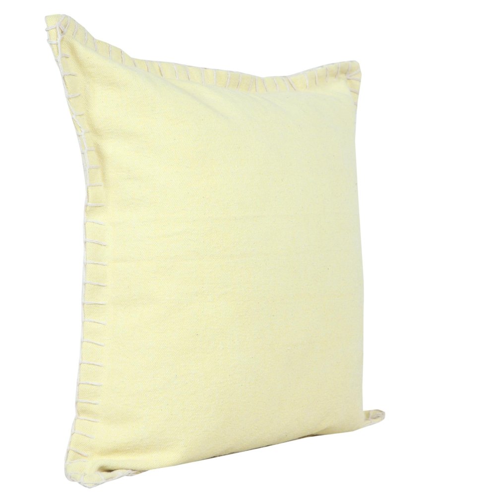 Set of Two 20" Yellow Cotton Throw Pillows
