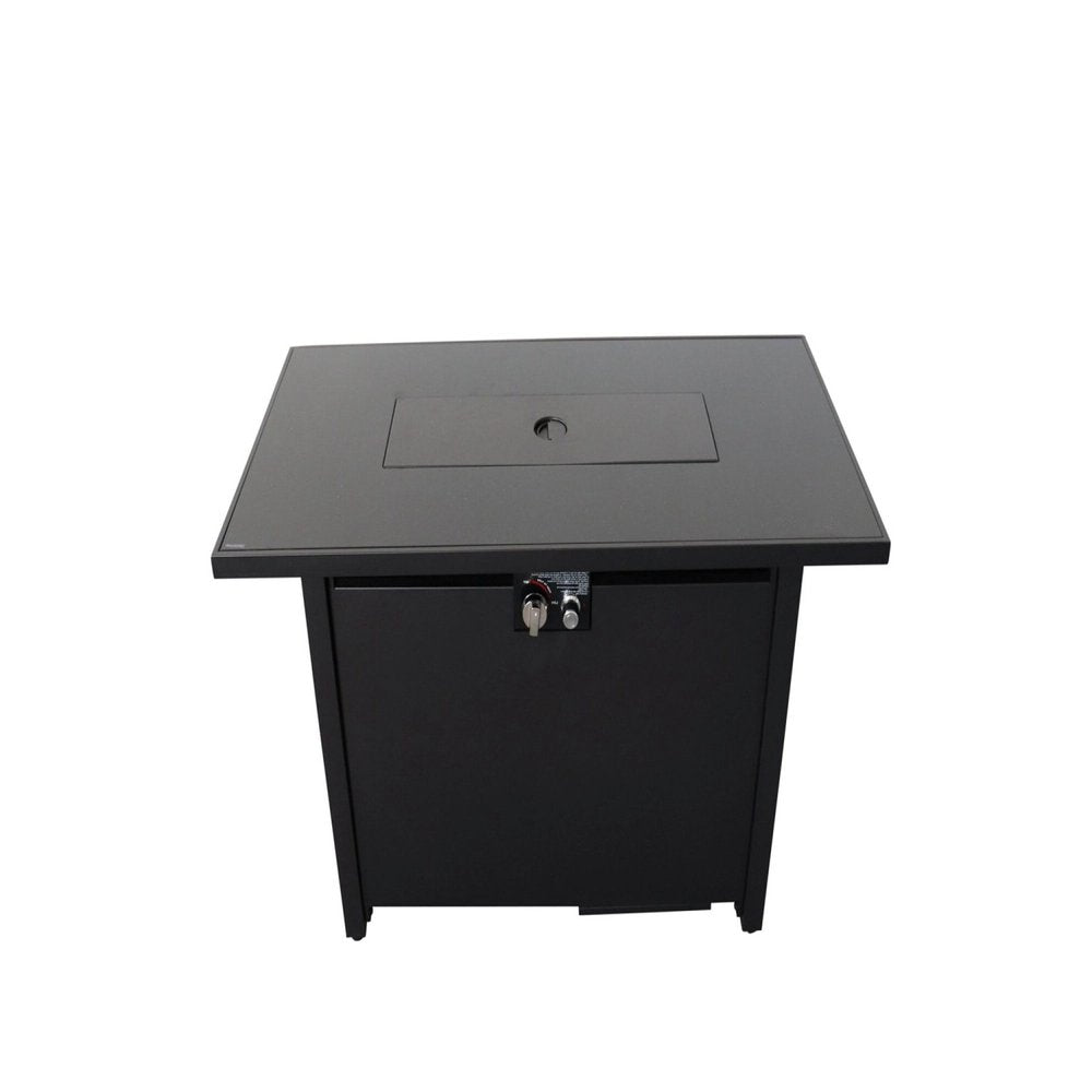 40000 BTU 43" Black Steel Propane Rectangular Fire Pit With Cover