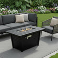 40000 BTU 42" Black Steel Propane Rectangular Fire Pit With Cover