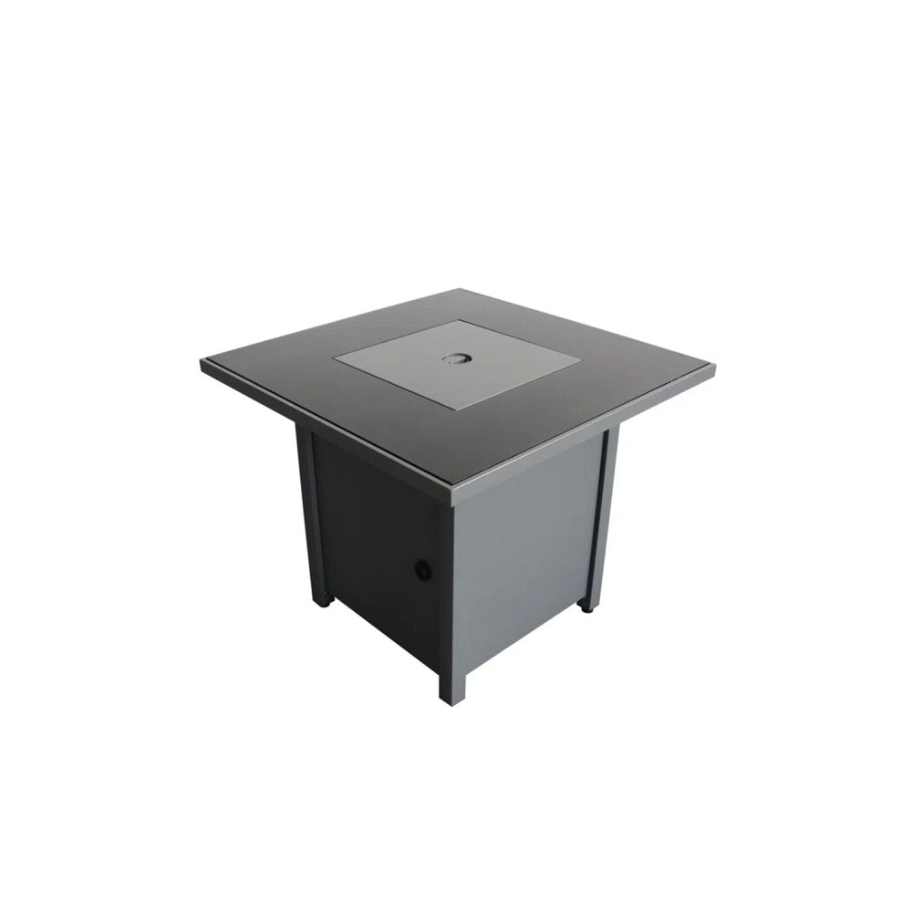 50000 BTU 30" Black Steel Propane Square Fire Pit With Cover
