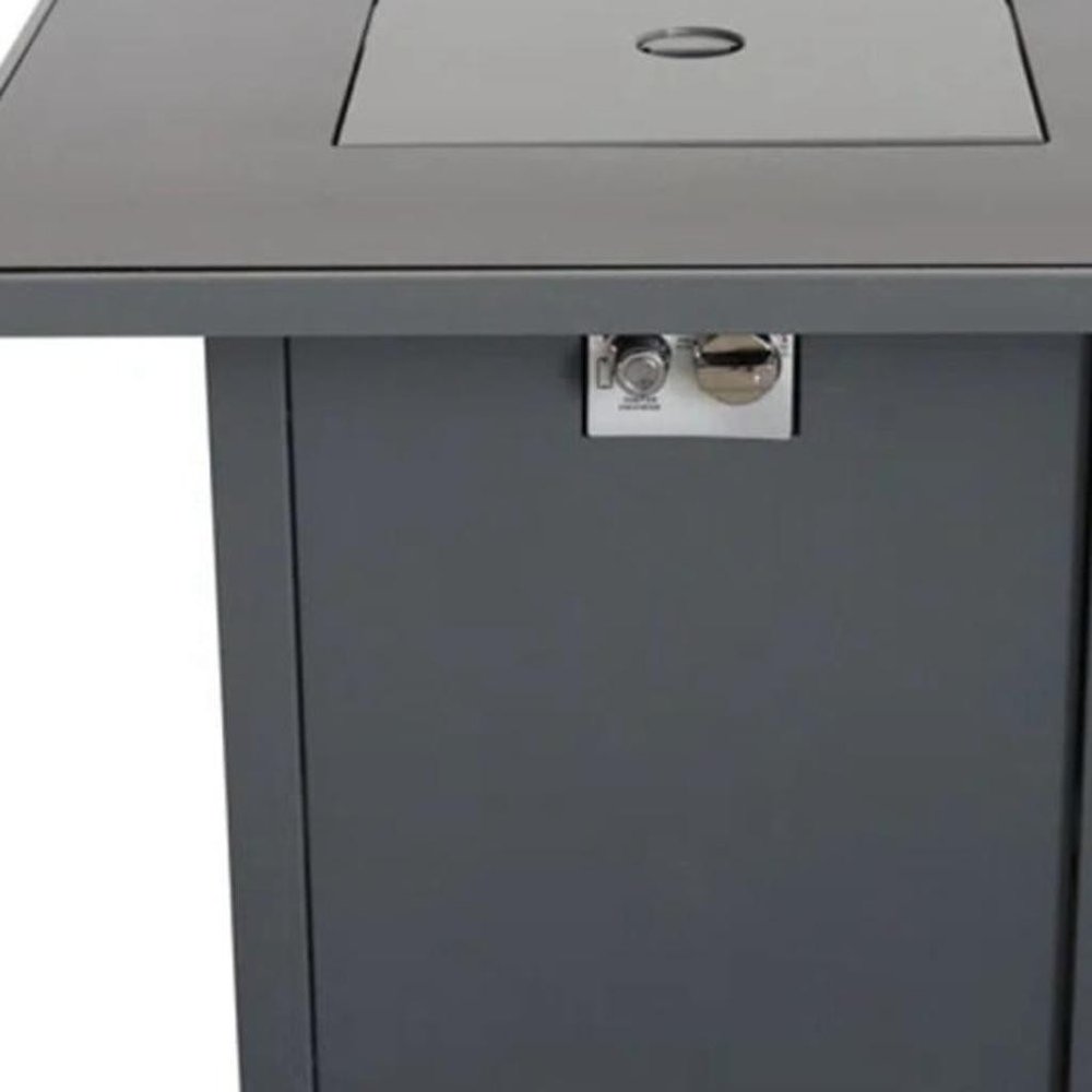 50000 BTU 30" Black Steel Propane Square Fire Pit With Cover