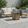 50000 BTU 28" Black Steel Propane Square Fire Pit With Cover
