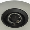 50000 BTU 37" Gray Steel Propane Round Fire Pit With Cover. Outdoor fireplaces and firepit isolated on a plain white background, showing a gray metal surface.