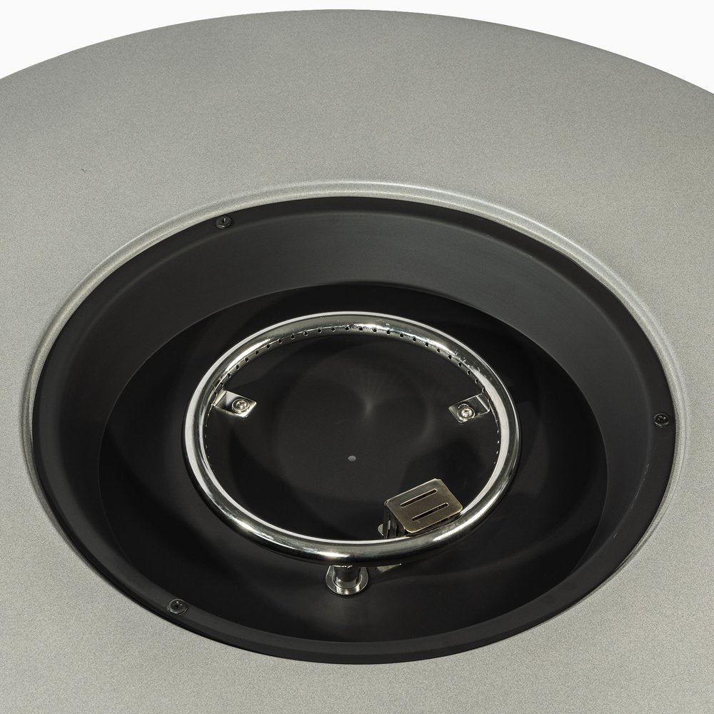 50000 BTU 37" Gray Steel Propane Round Fire Pit With Cover