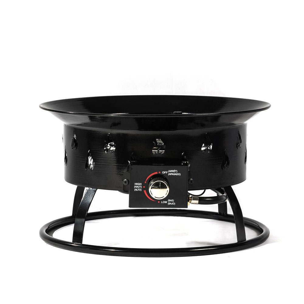 50000 BTU 19" Black Steel Propane Portable Tabletop Round Fire Pit