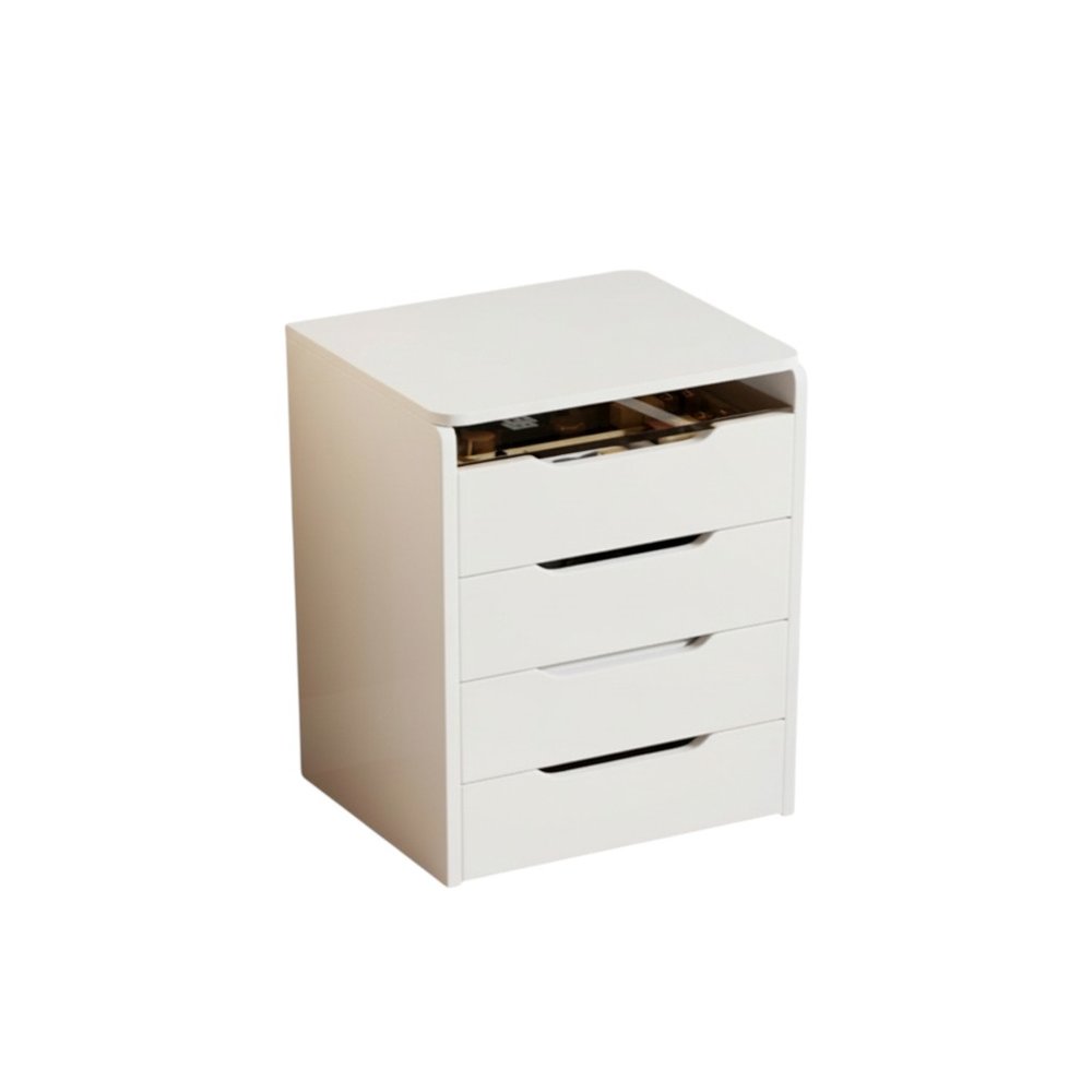 19" White Wood Mirrored Three Drawer Vanity Table