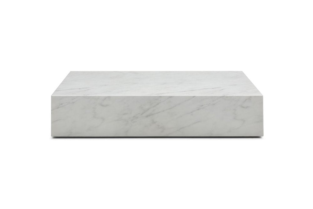 55" White Genuine Marble Block Coffee Table