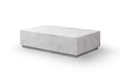 55" White Genuine Marble Block Coffee Table
