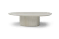 51" Beige Marble Oval Pedestal Coffee Table