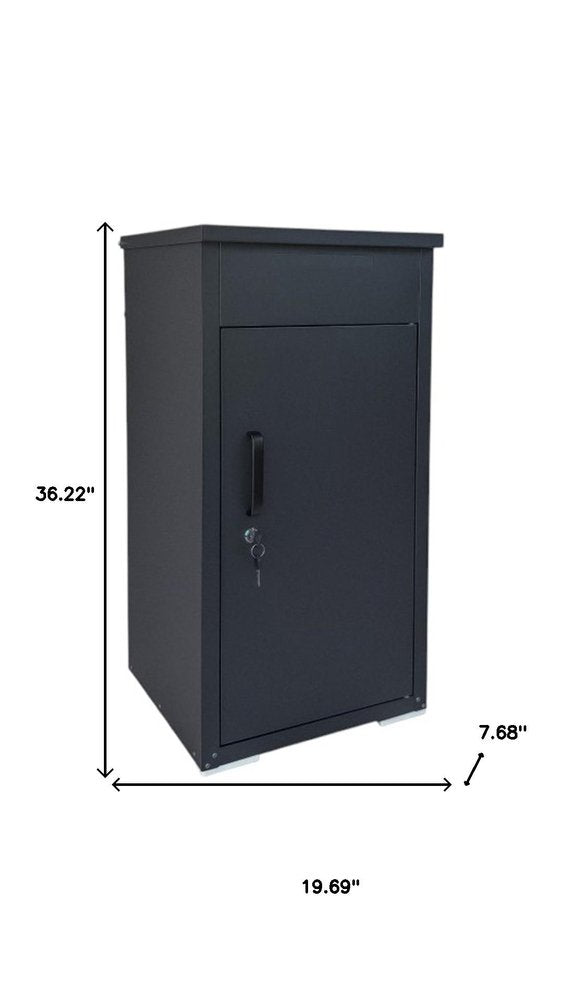Set of Two Black Multi-Tier Steel Mail Box With Lid