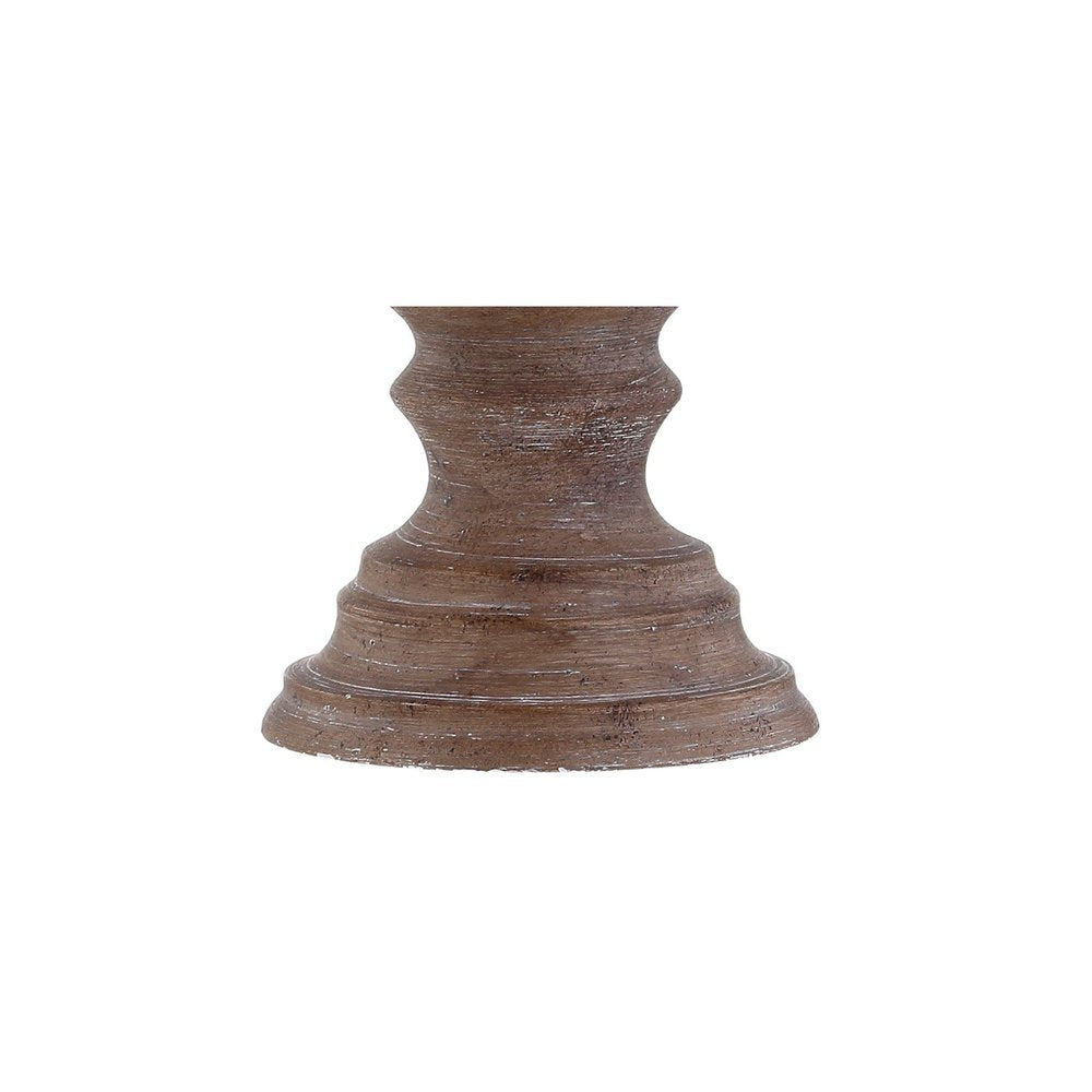 27" Brown Urn Bedside Lamp With Drum Shade. Lamp isolated on a plain white background, finished in brown.