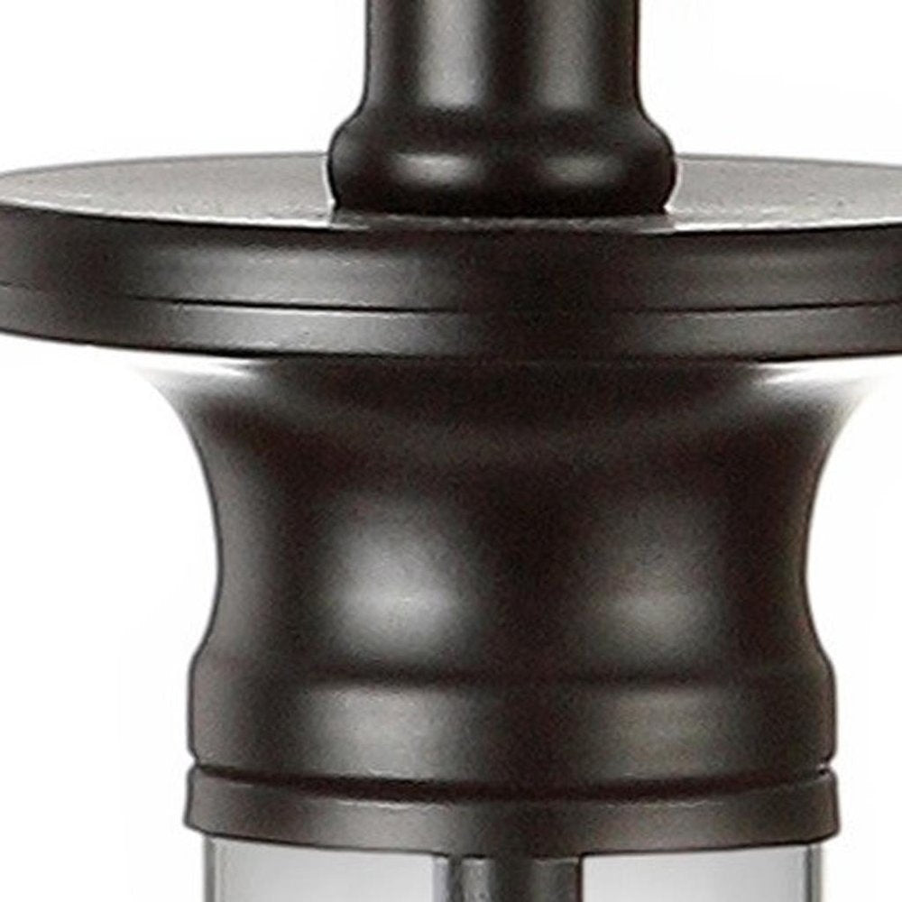 Set of Two 30" Black Table Lamps With Drum Shades