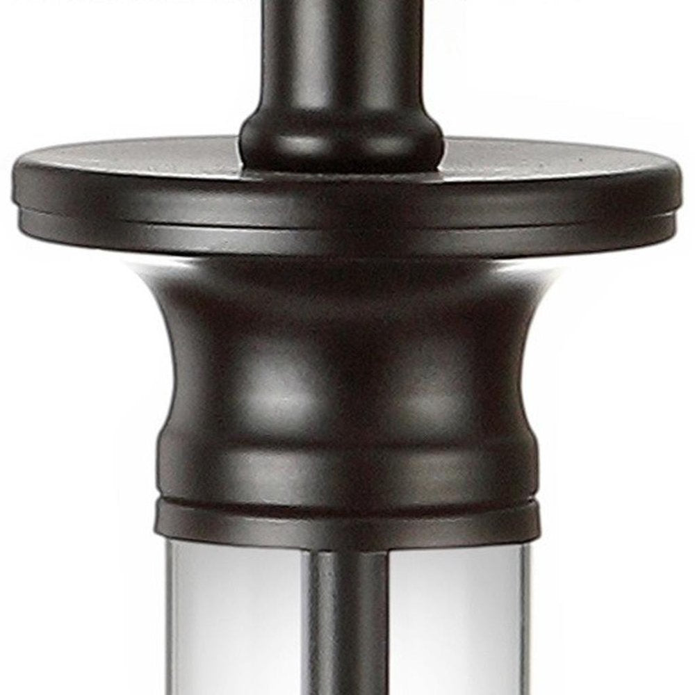 Set of Two 30" Black Table Lamps With Drum Shades