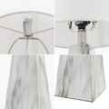 Set of Two 21" White Geometric Table Lamps With Empire Shades