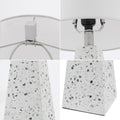 Set of Two 21" White Geometric Table Lamps With Empire Shades