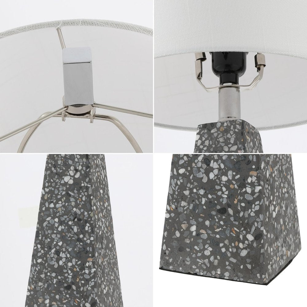 Set of Two 21" Gray Geometric Table Lamps With Empire Shades