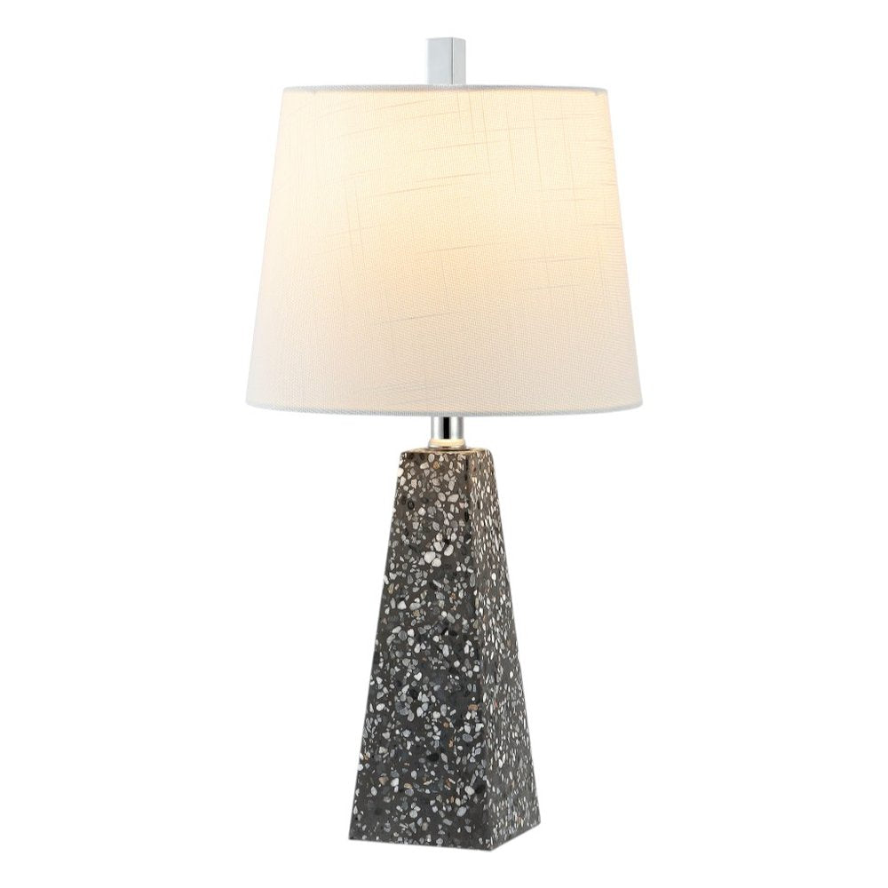 Set of Two 21" Gray Geometric Table Lamps With Empire Shades